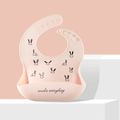 Silicone Baby Bibs with Food Catcher Pocket Waterproof Adjustable Toddler Bib for 6 months - 4 years old Pink image 1