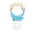 Vegetable Fruit Chew Nibbler Feeder for Baby Safety Silicone Rattle Bell Pacifier Bottle Infant Training Feeding Bottle Blue image 1