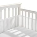 Breathable Mesh Crib Rail Guard Covers Fits Four-Sided Slatted Crib White image 1