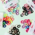 100-pack Solid Soft Elastic Hair Ties for Girls Coffee image 5