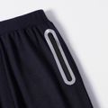 Kid Boy Laser Print Zipper Design Elasticized Pants Dark Blue image 4