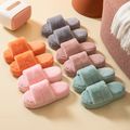 Autumn and Winter Soft Plush Solid Fleece House Indoor or Outdoor Slippers Pink