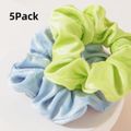 5-pack Women Simple Solid Velvet Scrunchie Set Multi-color