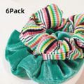 6-pack Women Solid Pleated Big Scrunchie Set Multi-color