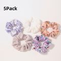 5-pack Women Floral Print Big Scrunchie Set Multi-color