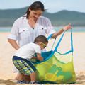 Mesh Beach Tote Bag Away from Sand and Water Foldable Beach Toy Bag Organizer Green