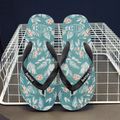 Men's Flip Flop Sandal Floral Plant Pattern Casual Non-slip Fashion Flat Slides Turquoise image 1