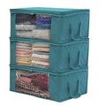 1-pack/3-pack Foldable Dustproof Storage Box Non-woven Fabric Washable Storage Box Turquoise image 2