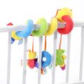Baby Infant Stroller Toy Worm Crib Bed Around Cartoon Insect Hanging Spiral Safety Plush Toys for Baby Boys and Girls Yellow