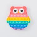 Cartoon Owl Rainbow Sensory Toys Stress Relief Toy Kids Silicone Play Educational Toy Dark Pink