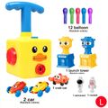 Balloon Launcher and Powered Car Toy Set Kids Aerodynamic Cars Racers Toys Preschool Science Intelligence Educational Toys Pale Yellow
