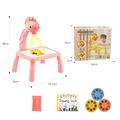 Kids Drawing Projector with Music Projection Painting Board Set Doodle Board Table Child Drawing Playset Educational Toys (Without Color Pen) Pink image 1
