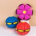 Magic UFO Decompression Flying Saucer Ball Deformation UFO Flat Magic Ball Parent-Child Interactive Toy Outdoor Yard Beach Game Red image 1