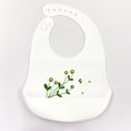 Food Grade Silicone Baby Bibs with Large Capacity  Food Catcher Pocket Waterproof Adjustable Soft Bib Easy to Clean Green