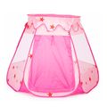 Toddlers Pop Up Tent Stars Pattern Foldable Kids Playhouse Tent Ball Pit with Sheer Mesh Windows for Girls and Boys (Balls Not Included) Pink