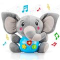 لعبة طفل القطيفة المهدئة آلة الصوت المحشوة على شكل فيل سبات رفاقا مساعدة على النوم للأطفال الرضع اللون الرمادي image 3