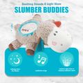 Baby Sleep Soother Plush Toy Sound Machine Projector Night Light Stuffed Animal Slumber Buddies Sleep Aid for Babies Kids Grey