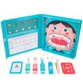 Wooden Dentist Toys Children's Oral Dentistry Toy Dentist Role Pretend Play Toys Kit Medical Educational Toys Set Blue