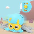 Floating Octopus Baby Bath Toys Walking Amphibious Cute Octopus Clockwork Toys Baby Bath Water Toys Turquoise image 5