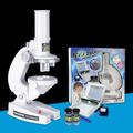 Microscópio infantil hd 100x, 200x, 450x ampliação kit de microscópio científico ciência brinquedos educativos para crianças educação infantil Branco image 2