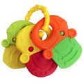 Food-grade Silicone Baby Teether Fruit Shape Baby Teethers with Rattle Infant Teething Toys Red