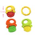 Baby Teether Fruit Shape Baby Teethers with Rattle Infant Teething Toys Red image 2