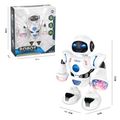 Dancing Robot Space Walking Robot Toys with LED Lights Flashing and Music White