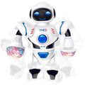 robot danzante robot che cammina nello spazio giocattoli con luci a led lampeggianti e musica Bianco