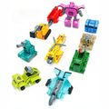 numero creativo assemblare blocchi di costruzione action figure robot trasformazione trasporto auto deformare numero matematica giocattoli Turchese