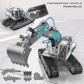 Building Hydraulic Excavator Bulldozer Toys Kids Engineering Vehicle Assembled Kits Color-A image 1