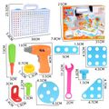 Drilling Screw Creative Mosaic Drill Set Electric Drill Puzzle Toy Assembly DIY Engineering Blocks Building Peg Board Set Color block image 2