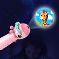 Brinquedo de lâmpada de lanterna de projeção infantil luz de foto de desenho animado bonito na hora de dormir aprendendo brinquedos divertidos Rosa image 3