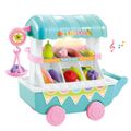 Kids Toy Role Play Mini Vegetables Fruit Shop Cart with Light Music Pretend Kitchen Toy Turquoise image 4