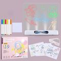 مجموعة لوحة رسم ثلاثية الأبعاد من ماجيك لوحة رسم بإضاءة ليد للأطفال لوحة جرافيتي ألعاب تعليمية اللون- أ image 5