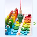 Wooden Montessori Number Fishing Building Block Logarithmic Board Preschool Educational Learning Toys Multi-color image 4