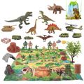 49Pcs Dinosaur Toys Kids Activity Play Mat Realistic Dinosaur Jurassic Dinosaur Play Set Green image 3