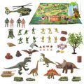 49Pcs Dinosaur Toys Kids Activity Play Mat Realistic Dinosaur Jurassic Dinosaur Play Set Green image 4