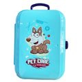 16Pcs Pet Care Play Set Kids Vet Backpack Play Set Vet Puppy Dog Grooming Toys Role Play Set Blue image 5