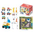 Kids Play Mat City Engineering Rug Carpet with DIY Disassembly Assembly Engineering Vehicle Toys Set Multi-color image 1