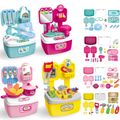 Kitchen/Tool Box/Beauty Hair Salon/Doctor Kit Kids Role Play Set Pretend Play Tool Toys Pink image 1