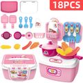 Cocina/caja de herramientas/peluquería de belleza/kit médico juego de rol para niños juego de herramientas de juego de simulación juguetes Rosado image 2