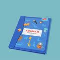 Tangram Puzzle Wooden Pattern Tangram Magnetic Puzzle Shape Blocks Jigsaw Book Brain Teasers IQ Educational Toy Dark Blue image 1