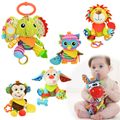 Baby Plush Animal Rattle Doll Car Seat Stroller Crib Soothing Toys with Teether and Sound Paper White image 1