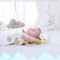Baby Hanging Rattle Toys Clouds Moon Stars Plush Doll Stroller Crib Hanging Pendant Toy White image 2