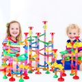 105Pcs Marble Run Toy Educational Construction Maze Block Toy Set Marble Maze Track Game (Some accessories are random in color) Color-A image 1