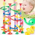 105Pcs Marble Run Toy Educational Construction Maze Block Toy Set Marble Maze Track Game (Some accessories are random in color) Color-A image 3