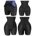 calças de suor de sauna para mulheres de cintura alta controle de barriga shorts de emagrecimento treino exercício modelador de corpo coxas Preto image 1