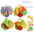 Baby Teether Fruit Shape Baby Teethers with Rattle Infant Teething Toys Pink image 5