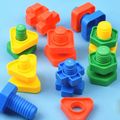 50pcs Toddler Plastic Building Blocks Puzzle Toy Color-A image 3
