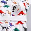 2-piece Toddler Boy Dinosaur Print Pullover Sweatshirt and Elasticized Pants Set White
